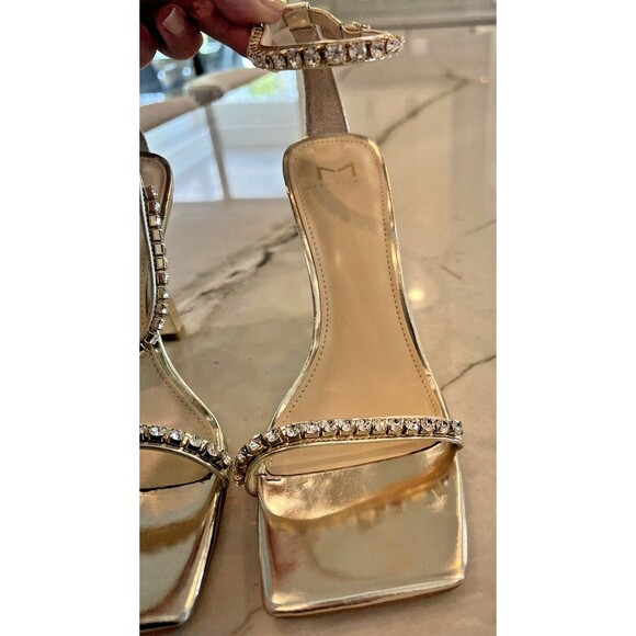 Marc Fisher LTD Karima Ankle Strap Sandal Gold Size 7.5M - Picture 6 of 7